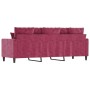 Sofá de 3 plazas de terciopelo rojo tinto 180 cm de , Sofás - Ref: Foro24-359317, Precio: 257,02 €, Descuento: %