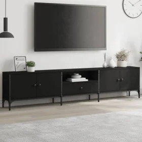 Mueble de TV con cajón madera de ingeniería negro 200x25x44 cm de , Muebles TV - Ref: Foro24-838988, Precio: 125,83 €, Descue...