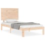 Estructura de cama individual con cabecero madera maciza de , Camas y somieres - Ref: Foro24-3193621, Precio: 92,47 €, Descue...