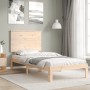 Estructura de cama individual con cabecero madera maciza de , Camas y somieres - Ref: Foro24-3193621, Precio: 92,47 €, Descue...