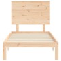 Estructura de cama individual con cabecero madera maciza de , Camas y somieres - Ref: Foro24-3193621, Precio: 92,47 €, Descue...