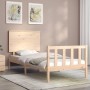 Estructura de cama con cabecero madera maciza 100x200 cm de , Camas y somieres - Ref: Foro24-3193391, Precio: 118,65 €, Descu...