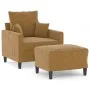 Sillón con taburete terciopelo marrón 60 cm de , Sofás - Ref: Foro24-3201104, Precio: 157,47 €, Descuento: %