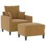 Sillón con taburete terciopelo marrón 60 cm de , Sofás - Ref: Foro24-3201104, Precio: 157,47 €, Descuento: %