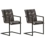 Sillas voladizas comedor 2 uds cuero auténtico gris envejecido de , Sillas de comedor - Ref: Foro24-321850, Precio: 276,61 €,...