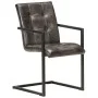 Sillas voladizas comedor 2 uds cuero auténtico gris envejecido de , Sillas de comedor - Ref: Foro24-321850, Precio: 276,61 €,...