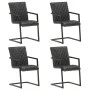 Cantilever dining chairs 4 units black genuine leather by , dining chairs - Ref: Foro24-3057794, Price: 546,48 €, Discount: %