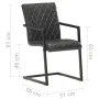 Cantilever dining chairs 4 units black genuine leather by , dining chairs - Ref: Foro24-3057794, Price: 546,48 €, Discount: %