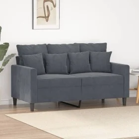 Sofá de 2 plazas de terciopelo gris oscuro 120 cm de , Sofás - Ref: Foro24-359294, Precio: 230,93 €, Descuento: %