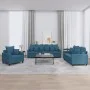 Juego de sofás con cojines 3 piezas terciopelo azul de , Sofás - Ref: Foro24-3201689, Precio: 685,39 €, Descuento: %