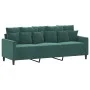 Juego de sofás con cojines 3 piezas terciopelo verde oscuro de , Sofás - Ref: Foro24-3201732, Precio: 517,43 €, Descuento: %