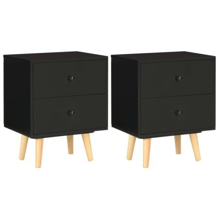 Mesitas de noche 2 unidades madera maciza pino negro 40x30x50cm de vidaXL, Mesitas de noche - Ref: Foro24-285225, Precio: 72,...