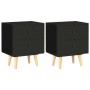 Mesitas de noche 2 unidades madera maciza pino negro 40x30x50cm de vidaXL, Mesitas de noche - Ref: Foro24-285225, Precio: 72,...
