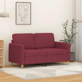 Sofá de 2 plazas de tela rojo tinto 120 cm de , Sofás - Ref: Foro24-359476, Precio: 199,65 €, Descuento: %