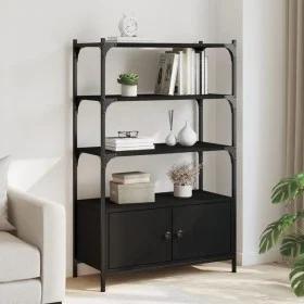 Librería de 3 estantes madera ingeniería negro 70x30x109,5 cm de , Librerías y estanterías - Ref: Foro24-838993, Precio: 68,4...