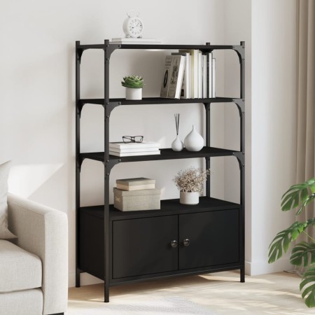 Librería de 3 estantes madera ingeniería negro 70x30x109,5 cm de , Librerías y estanterías - Ref: Foro24-838993, Precio: 69,5...
