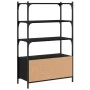 Librería de 3 estantes madera ingeniería negro 70x30x109,5 cm de , Librerías y estanterías - Ref: Foro24-838993, Precio: 68,4...