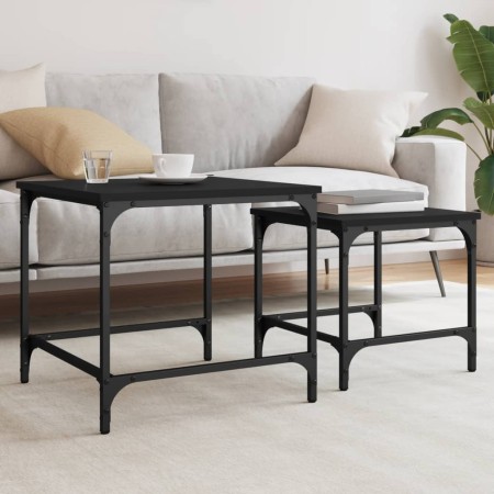 Mesas de centro apilables 2 piezas madera de ingeniería negro de , Mesas de centro - Ref: Foro24-838918, Precio: 37,91 €, Des...