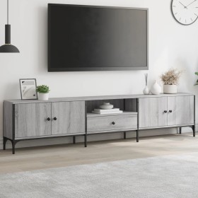 Mueble de TV cajón madera ingeniería gris Sonoma 200x25x44 cm de , Muebles TV - Ref: Foro24-838991, Precio: 101,36 €, Descuen...