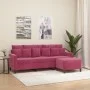 3-Sitzer-Sofa mit rotem Samthocker 180 cm von , Sofas - Ref: Foro24-3201111, Preis: 285,28 €, Rabatt: %