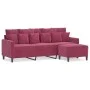 3 seater sofa with red velvet stool 180 cm by , Sofas - Ref: Foro24-3201111, Price: 285,28 €, Discount: %