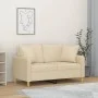 2-Sitzer-Sofa mit cremefarbenen Stoffkissen 120 cm von , Sofas - Ref: Foro24-3200903, Preis: 217,79 €, Rabatt: %