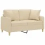 Sofá de 2 plazas con cojines tela color crema 120 cm de , Sofás - Ref: Foro24-3200903, Precio: 217,79 €, Descuento: %