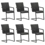 Sillas voladizas de comedor 6 unidades cuero auténtico negro de , Sillas de comedor - Ref: Foro24-3057795, Precio: 865,60 €, ...