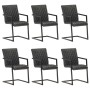 Sillas voladizas de comedor 6 unidades cuero auténtico negro de , Sillas de comedor - Ref: Foro24-3057795, Precio: 879,55 €, ...