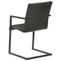 Sillas voladizas de comedor 6 unidades cuero auténtico negro de , Sillas de comedor - Ref: Foro24-3057795, Precio: 879,55 €, ...