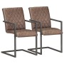 Sillas voladizas de comedor 2 unidades cuero auténtico marrón de , Sillas de comedor - Ref: Foro24-321845, Precio: 293,98 €, ...