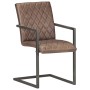 Sillas voladizas de comedor 2 unidades cuero auténtico marrón de , Sillas de comedor - Ref: Foro24-321845, Precio: 293,98 €, ...