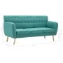 Sofá de 3 plazas tapizado de tela verde 172x70x82 cm de vidaXL, Sofás - Ref: Foro24-247128, Precio: 426,20 €, Descuento: %