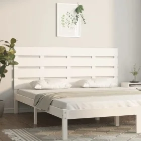 Cabecero madera maciza de pino blanco 120x3x80 cm de , Cabeceros y pies de cama - Ref: Foro24-821338, Precio: 52,09 €, Descue...