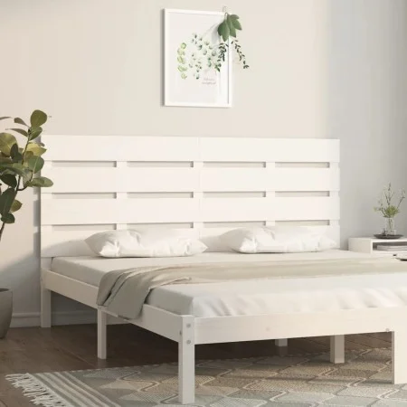 Cabecero madera maciza de pino blanco 120x3x80 cm de , Cabeceros y pies de cama - Ref: Foro24-821338, Precio: 52,09 €, Descue...