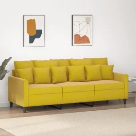 3-seater yellow velvet sofa 180 cm by , Sofas - Ref: Foro24-359319, Price: 258,88 €, Discount: %