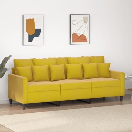 Sofá de 3 plazas terciopelo amarillo 180 cm de , Sofás - Ref: Foro24-359319, Precio: 257,28 €, Descuento: %