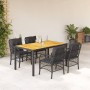 Set de muebles jardín 5 pzas con cojines ratán sintético negro en Conjuntos de jardín | Comprar online en Foru.es