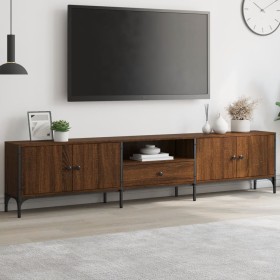 Mueble de TV cajón madera ingeniería roble marrón 200x25x44 cm de , Muebles TV - Ref: Foro24-838992, Precio: 150,42 €, Descue...