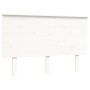 Estructura cama de matrimonio con cabecero madera maciza blanco de , Camas y somieres - Ref: Foro24-3193632, Precio: 148,72 €...
