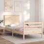 Estructura de cama individual con cabecero madera maciza de , Camas y somieres - Ref: Foro24-3195181, Precio: 91,20 €, Descue...