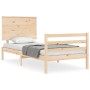 Estructura de cama individual con cabecero madera maciza de , Camas y somieres - Ref: Foro24-3195181, Precio: 91,20 €, Descue...