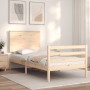 Estructura de cama individual con cabecero madera maciza de , Camas y somieres - Ref: Foro24-3195181, Precio: 91,20 €, Descue...