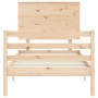 Estructura de cama individual con cabecero madera maciza de , Camas y somieres - Ref: Foro24-3195181, Precio: 91,20 €, Descue...