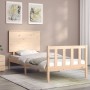 Estructura de cama individual con cabecero madera maciza de , Camas y somieres - Ref: Foro24-3193361, Precio: 91,32 €, Descue...