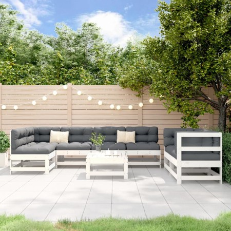 Juego de muebles de jardín 8 piezas madera maciza pino blanco de , Conjuntos de jardín - Ref: Foro24-3186453, Precio: 508,04 ...