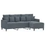 3-Sitzer-Sofa mit dunkelgrauem Samthocker 180 cm von , Sofas - Ref: Foro24-3201108, Preis: 296,67 €, Rabatt: %