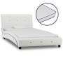 Cama con colchón viscoelástico cuero sintético blanco 90x200 cm de , Camas y somieres - Ref: Foro24-277554, Precio: 342,71 €,...