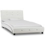 Cama con colchón viscoelástico cuero sintético blanco 90x200 cm de , Camas y somieres - Ref: Foro24-277554, Precio: 342,71 €,...
