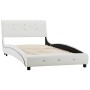 Cama con colchón viscoelástico cuero sintético blanco 90x200 cm de , Camas y somieres - Ref: Foro24-277554, Precio: 342,71 €,...